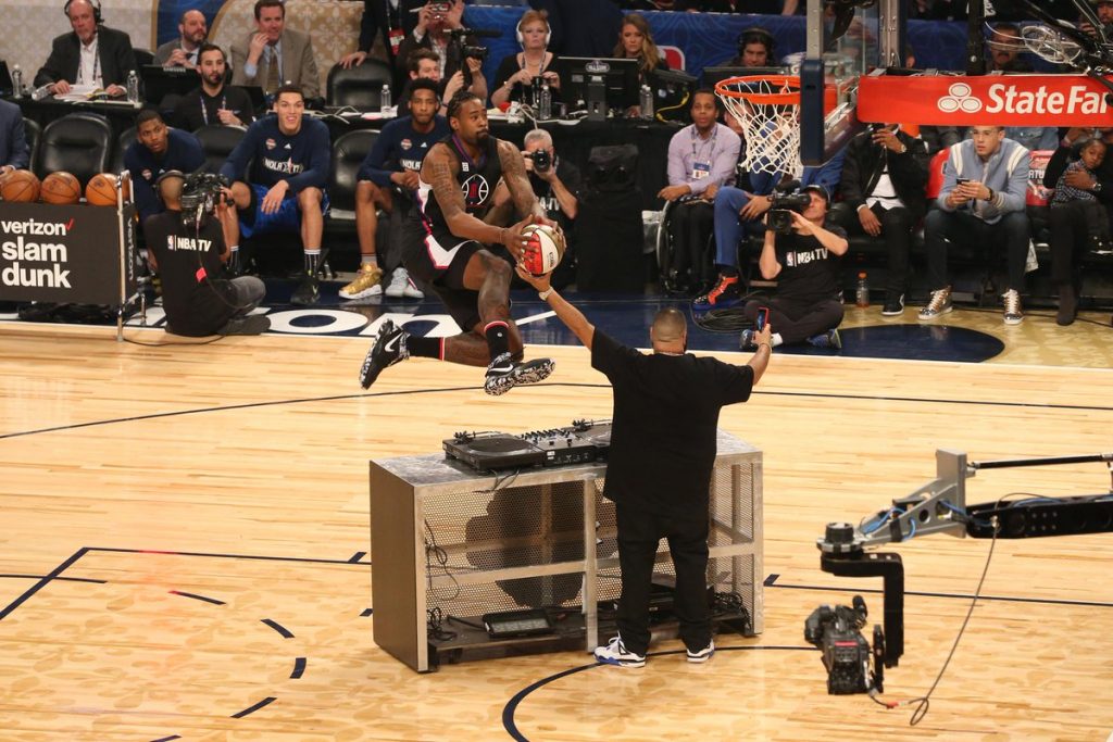 NBA AllStar Slam Dunk Contest Where Standing In A Single File Line