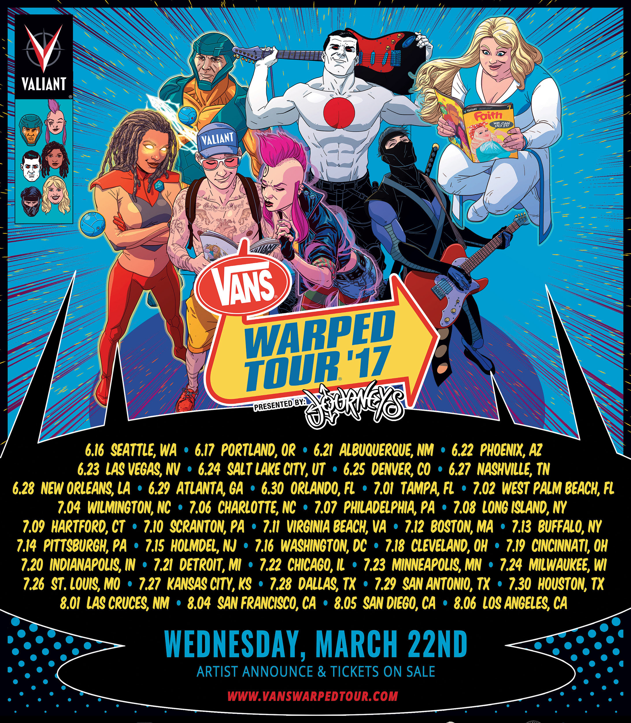 The Vans Warped Tour Presented by Journeys and Valiant Team Up for 2017